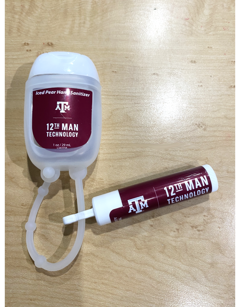 EXCLUSIVE 12TH MAN TECHNOLOGY HAND SANITIZER CARABINER AND LIP BALM COMBO