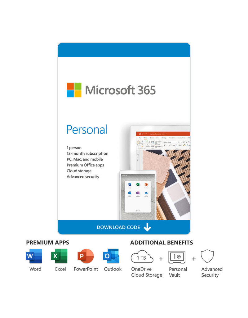 Microsoft Office 365 Business Premium | 12-month subscription, 1 person,  PC/Mac Key Card