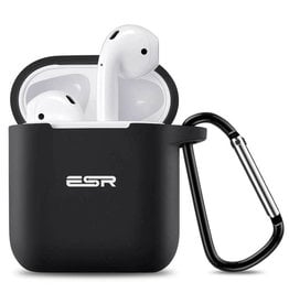 AIRPODS SILICONE CASE WITH HINGE KEYCHAIN BLACK