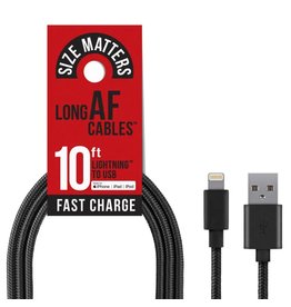 EMOBII EMOBII LONG AF CHARGE & SYNC CABLE REFILL PACK LIGHTNING/MFI BLACK