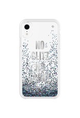 KATE SPADE NEW YORK LIQUID GLITTER CASE FOR IPHONE XR - NO GLIT NO GLORY SILVER FOIL/MERMAID GLITTER/CLEAR