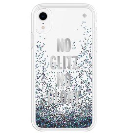 KATE SPADE NEW YORK LIQUID GLITTER CASE FOR IPHONE XR - NO GLIT NO GLORY SILVER FOIL/MERMAID GLITTER/CLEAR
