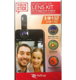 RETRAK SELFIE STICK MOBILE CLIP-ON LENS KIT