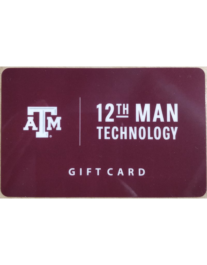 12TH MAN TECHNOLOGY EXCLUSIVE 12TH MAN TECHNOLOGY GIFT CARD $