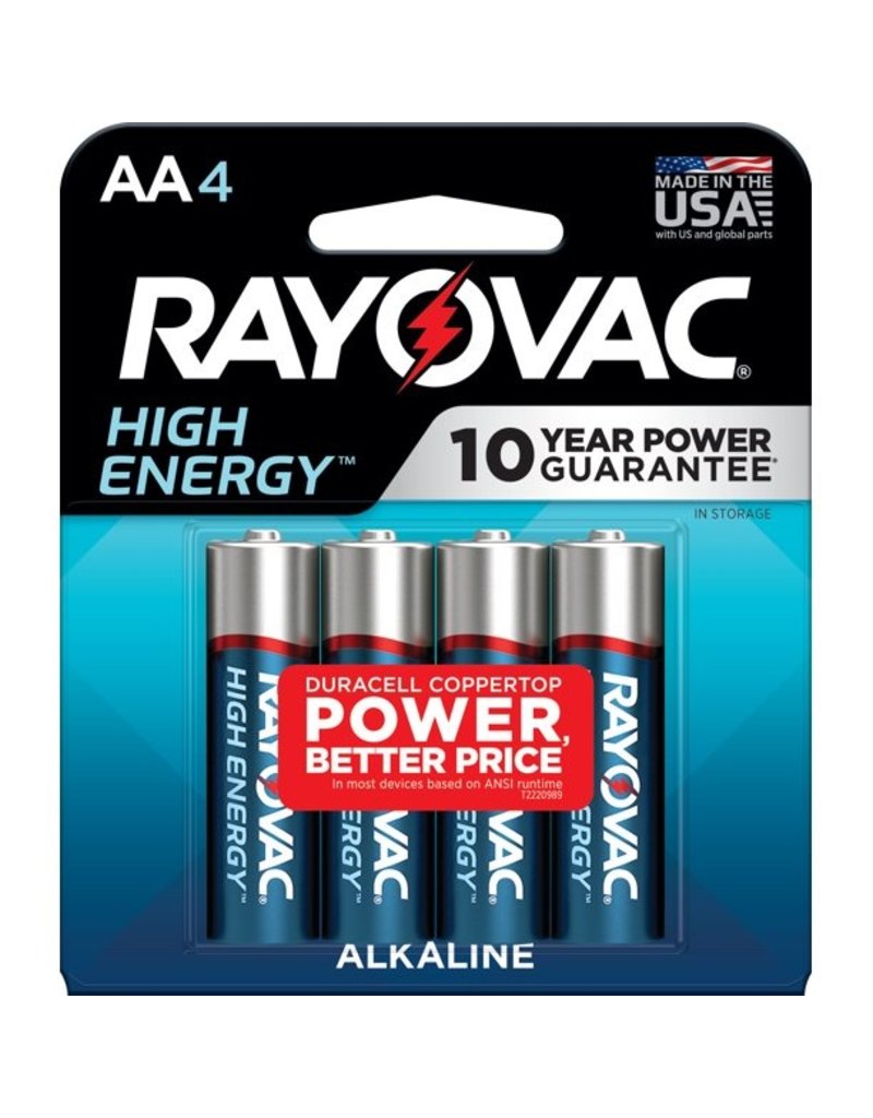 12TH MAN TECHNOLOGY RAYOVAC HIGH ENERGY PREMIUM ALKALINE BATTERIES AA 8PK