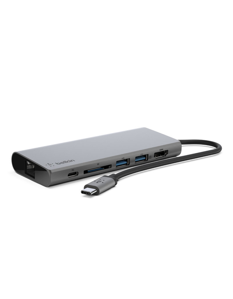 BELKIN USB-C MULTIMEDIA HUB+ POWER SPACE GRAY