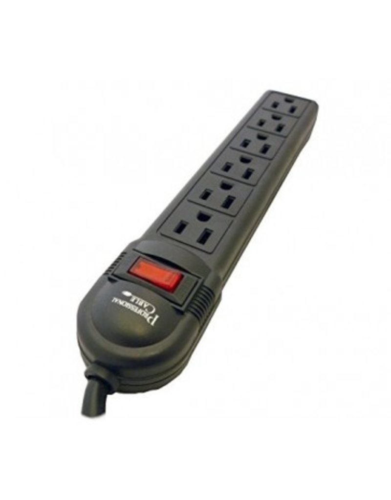 PROFESSIONAL CABLE PROFESSIONAL CABLE 6-OUTLET SURGE PROTECTOR 4'