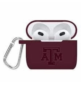 COLLEGIATE BEAD COMPANY TEXAS A&M AGGIES DEBOSSED SILICONE CASE COVER FOR AIRPODS GEN 3