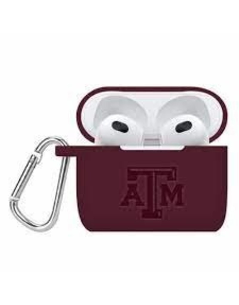 COLLEGIATE BEAD COMPANY TEXAS A&M AGGIES DEBOSSED SILICONE CASE COVER FOR AIRPODS GEN 3