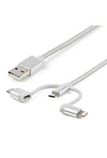 STARTECH LIGHTNING / USB-C TO MICRO-USB TO USB CABLE 1M