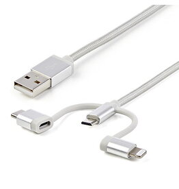 STARTECH LIGHTNING / USB-C TO MICRO-USB TO USB CABLE 1M