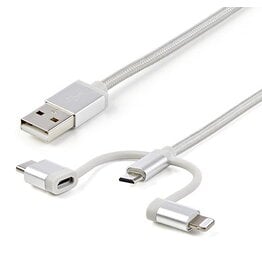 STARTECH STARTECH LIGHTNING / USB-C TO MICRO-USB TO USB CABLE 1M