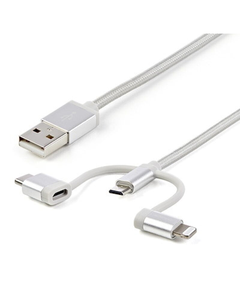 STARTECH LIGHTNING / USB-C TO MICRO-USB TO USB CABLE 1M