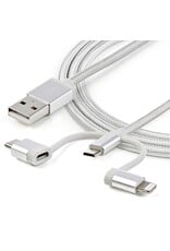 STARTECH LIGHTNING / USB-C TO MICRO-USB TO USB CABLE 1M
