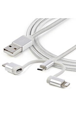 STARTECH STARTECH LIGHTNING / USB-C TO MICRO-USB TO USB CABLE 1M