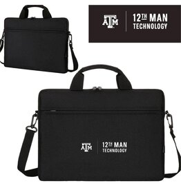 12TH MAN TECHNOLOGY EXCLUSIVE 12TH MAN TECHNOLOGY ATM LAPTOP SLEEVE WITH ZIPPER STORAGE AND SHOULDER STRAP