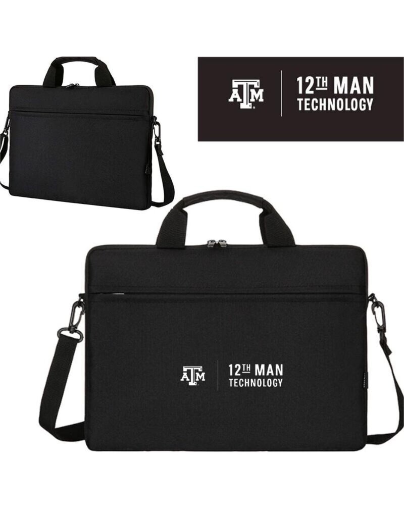 12TH MAN TECHNOLOGY EXCLUSIVE 12TH MAN TECHNOLOGY ATM LAPTOP SLEEVE WITH ZIPPER STORAGE AND SHOULDER STRAP