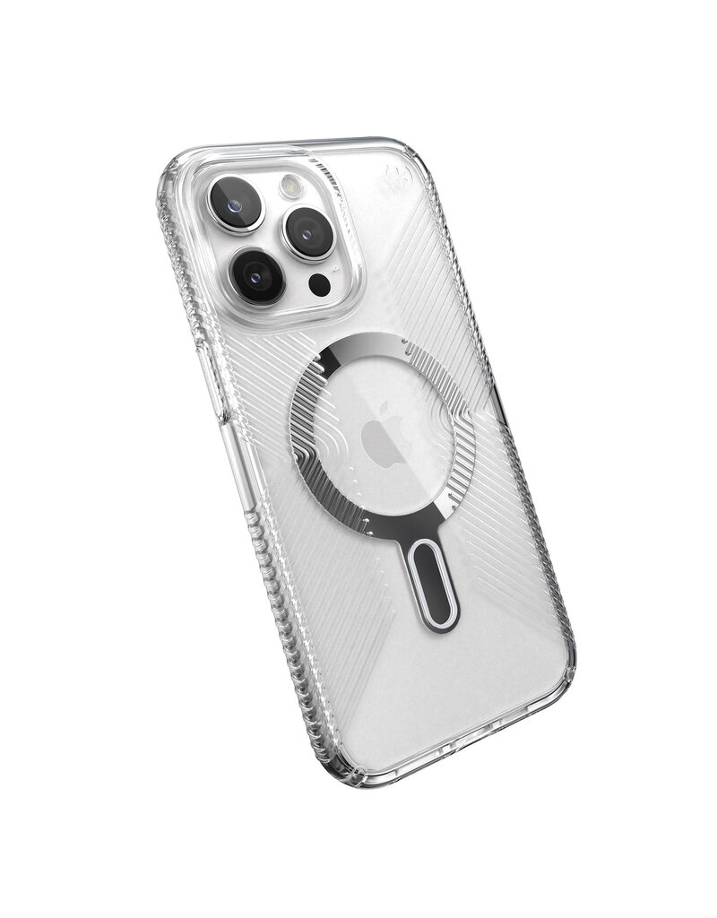 SPECK SPECK IPHONE 15 PRO MAX PRESIDIO CLR GRIP CLEAR/CLEAR/CHROME FINISH/SERENE SILVER