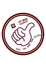 EXCLUSIVE 12TH MAN TECHNOLOGY STICKER - GIG 'EM AND GOD BLESS