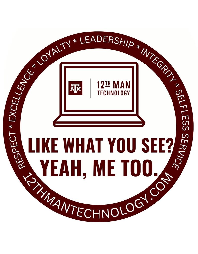 EXCLUSIVE 12TH MAN TECHNOLOGY STICKER - LIKE WHAT YOU SEE?