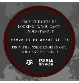 EXCLUSIVE 12TH MAN TECHNOLOGY STICKER - OUTSIDE LOOKING IN / INSIDE LOOKING OUT