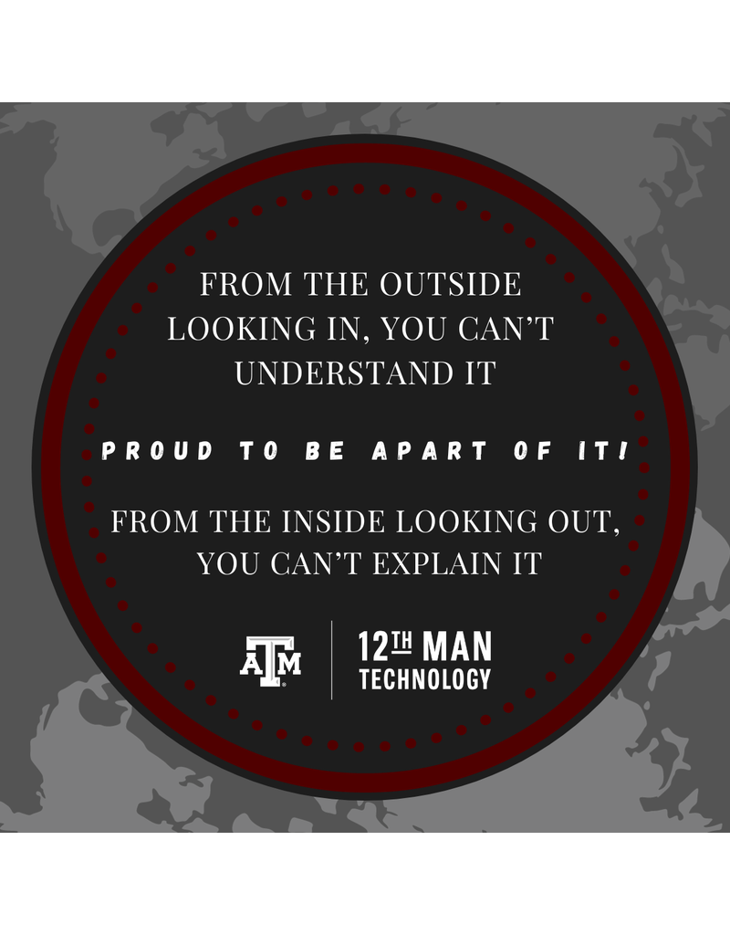 EXCLUSIVE 12TH MAN TECHNOLOGY STICKER - OUTSIDE LOOKING IN / INSIDE LOOKING OUT