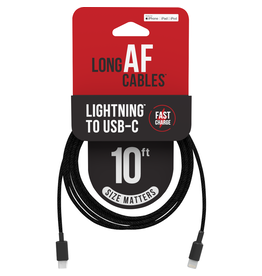 LONG AF CHARGE & SYNC CABLE USB-C TO LIGHTNING 10'