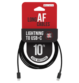 LONG AF LONG AF CHARGE & SYNC CABLE USB-C TO LIGHTNING 10'