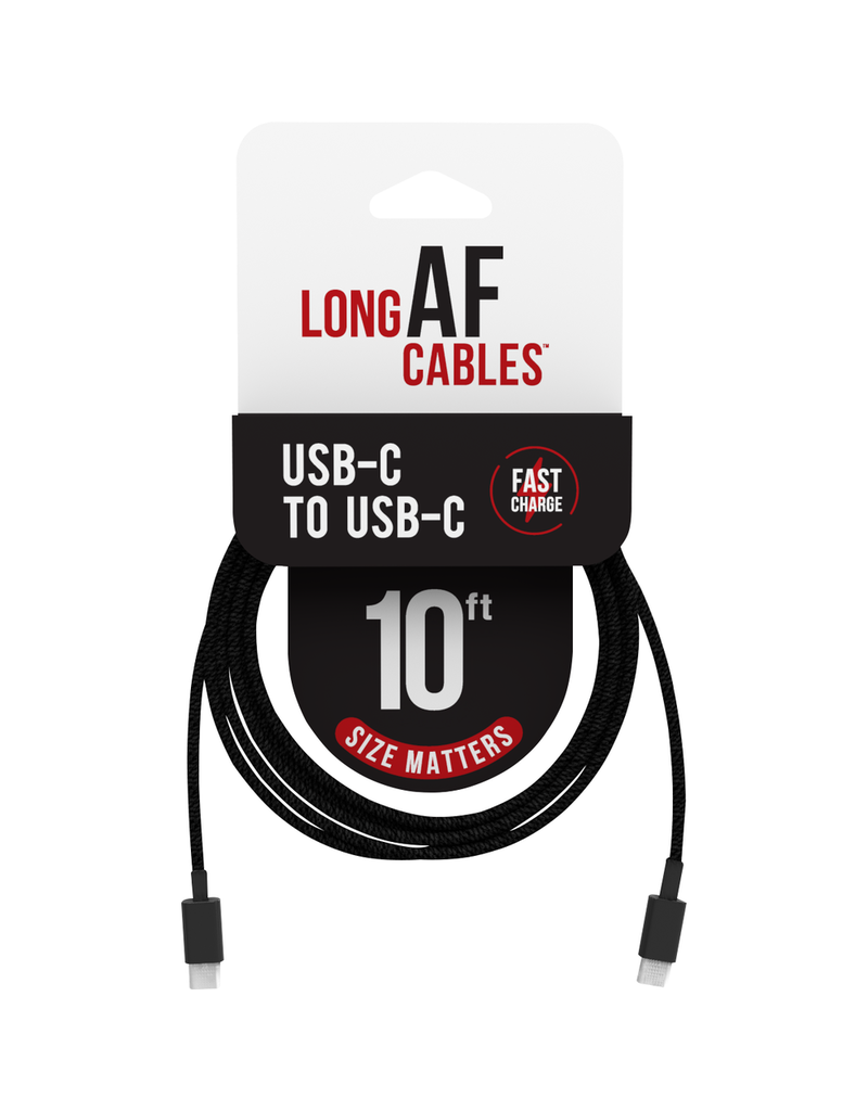 LONG AF LONG AF CHARGE & SYNC CABLE USB-C TO USB-C 10'