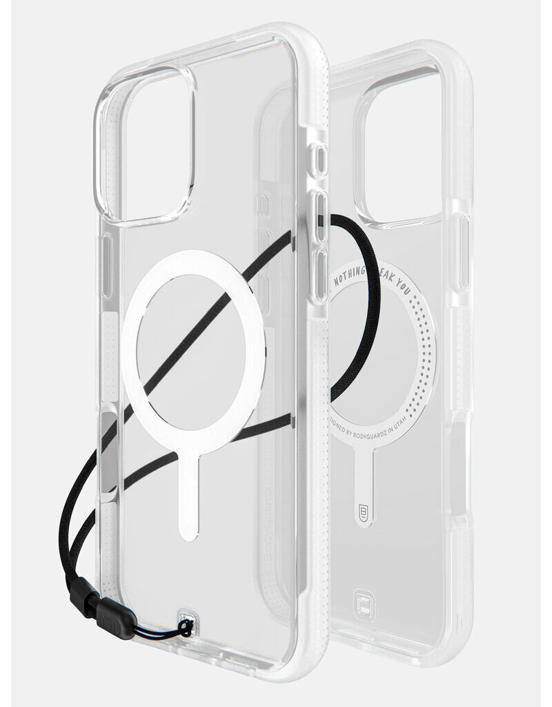 BODYGUARDZ ACE PRO WITH MAGSAFE, 16 PRO MAX- CLEAR/WHITE