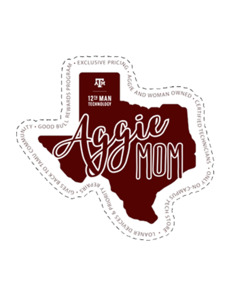 EXCLUSIVE 12TH MAN TECHNOLOGY STICKER - TEXAS AGGIE MOM