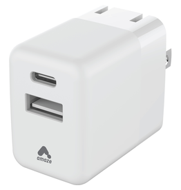AMAZE WALL CHARGER 20W DUAL PORT USB-C / USB-A WHITE