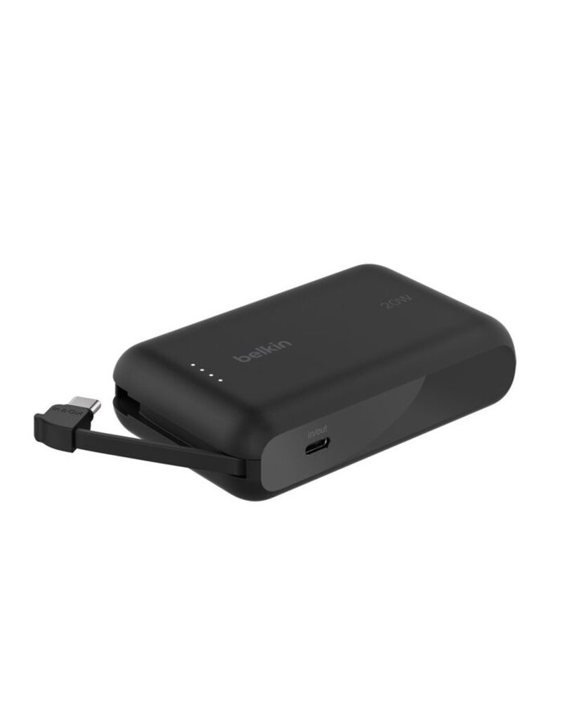 BELKIN BOOST CHARGE POWER BANK 10K WITH INTEGRATED CABLE, BLACK