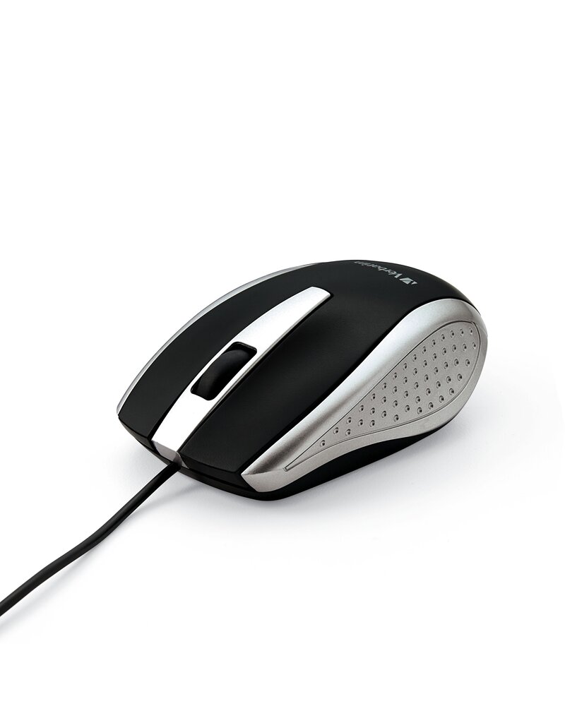 VERBATIM CORDED OPTICAL MOUSE SILVER