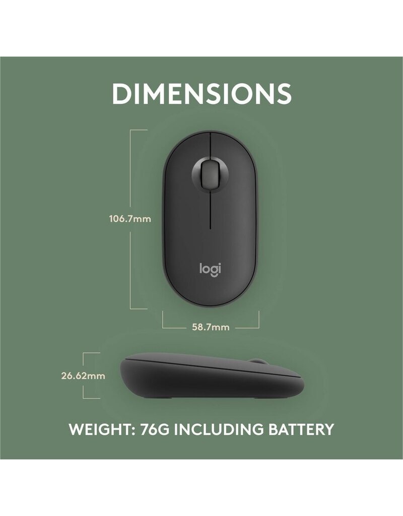 LOGITECH PEBBLE MOUSE 2-GRAPHITE