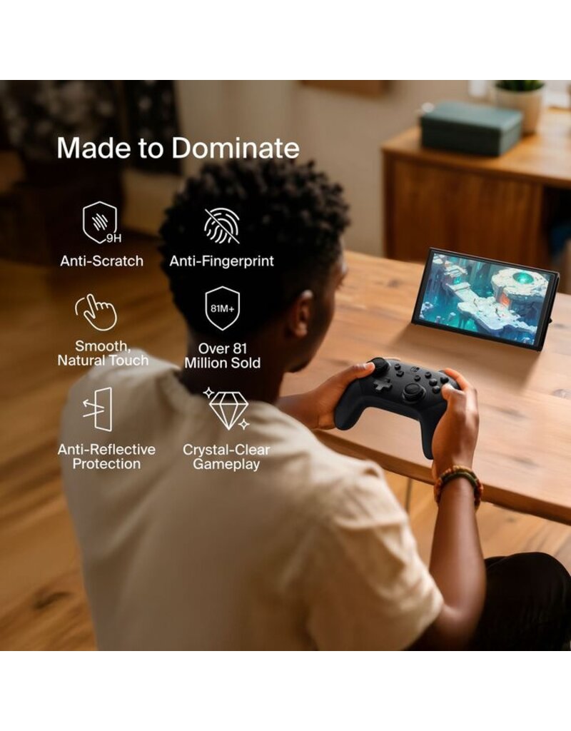 BELKIN SCREENFORCE TEMPEREDGLASS ANTI-REFLECTIVE SCREEN PROTECTOR FOR NINTENDO SWITCH 2 CLEAR