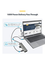 STARTECH USB-C MULTIPORT ADAPTER 100W POWER DELIVERY 12" ATTACHED CABLE