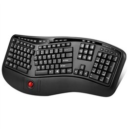 ADESSO 2.4G WIRELESS ERGONOMIC TRACKBALL KEYBOARD