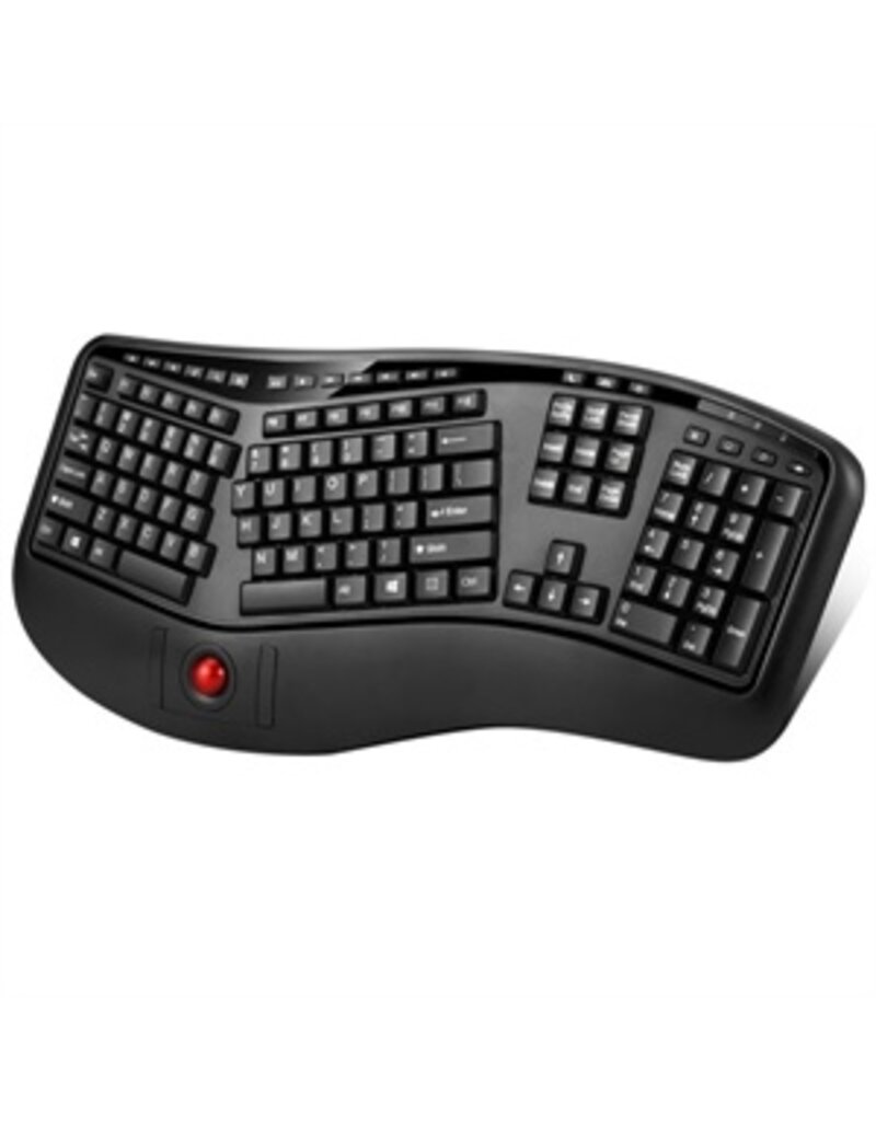ADESSO 2.4G WIRELESS ERGONOMIC TRACKBALL KEYBOARD