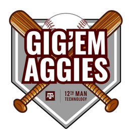 EXCLUSIVE 12TH MAN TECHNOLOGY STICKER - BASEBALL BASE, BATS AND BALL