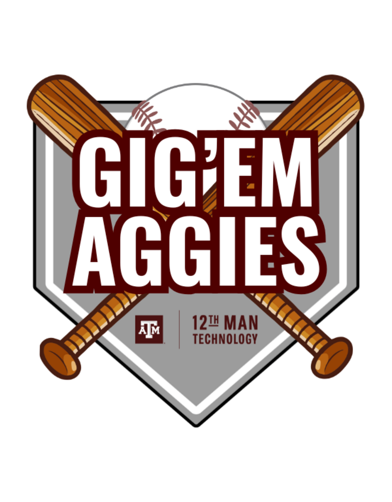 EXCLUSIVE 12TH MAN TECHNOLOGY STICKER - BASEBALL BASE, BATS AND BALL