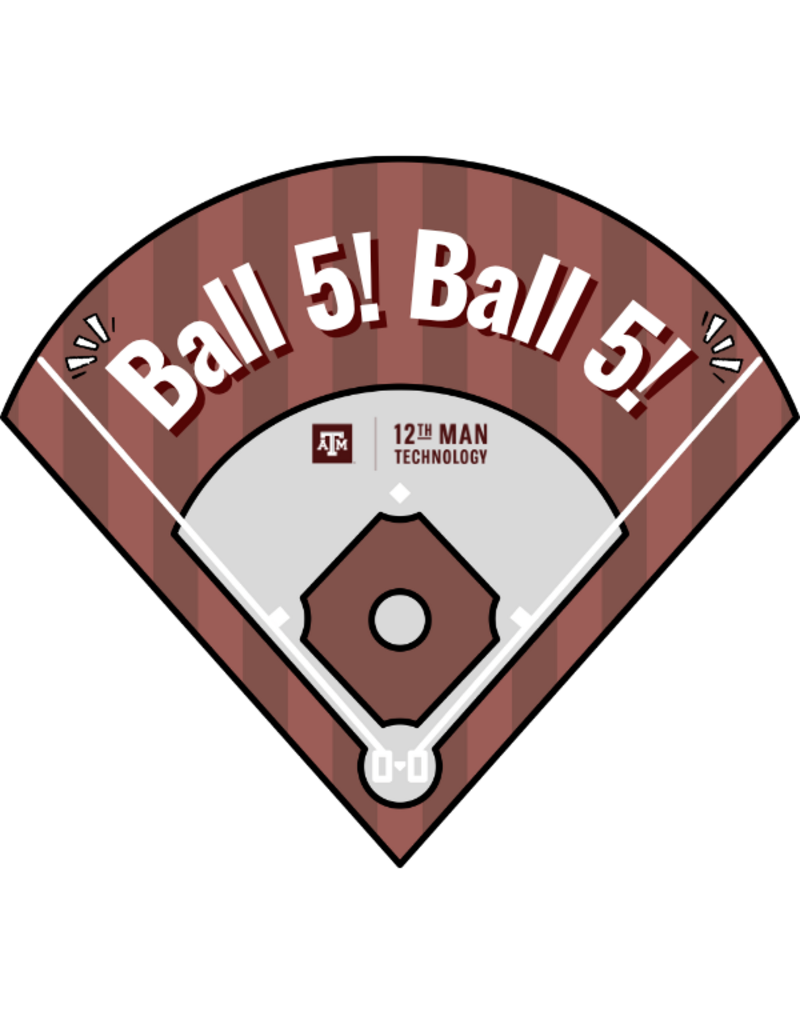 EXCLUSIVE 12TH MAN TECHNOLOGY STICKER - BASEBALL BALL 5