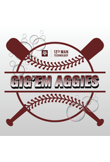 EXCLUSIVE 12TH MAN TECHNOLOGY STICKER - BASEBALL BATS AND BALLS GIG'EM