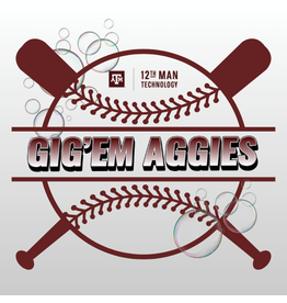EXCLUSIVE 12TH MAN TECHNOLOGY STICKER - BASEBALL BUBBLES GIG'EM
