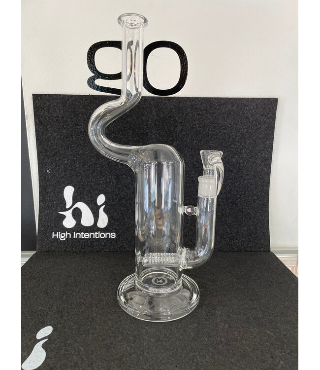 Greek Glass Greek Glass Double Gridded Natty Neck w/ Opal