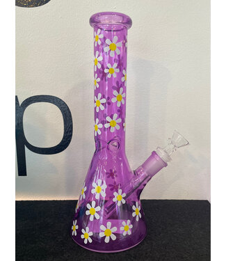 Fluorescent Sun Flower Beaker Purple