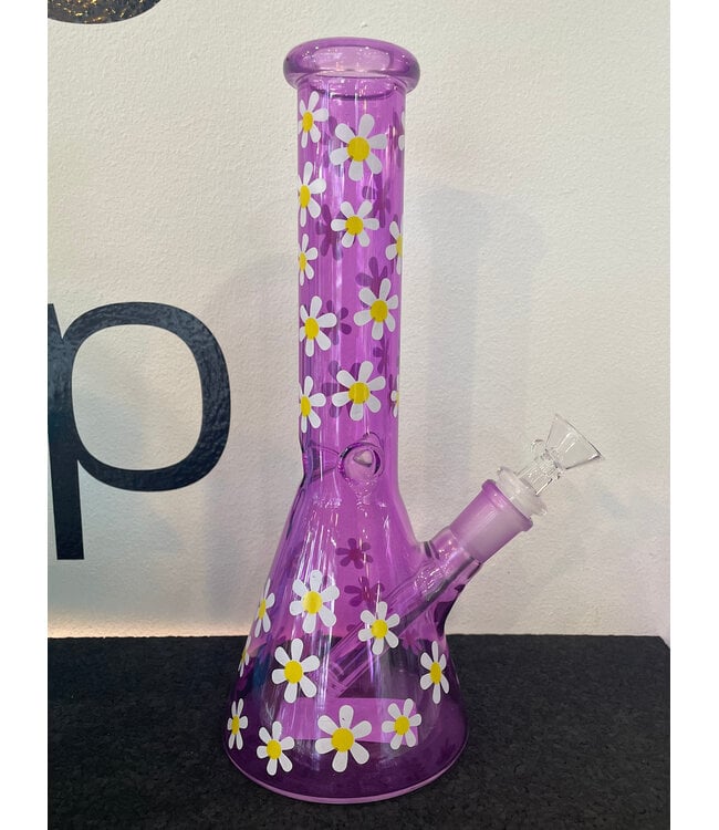 Fluorescent Sun Flower Beaker Purple