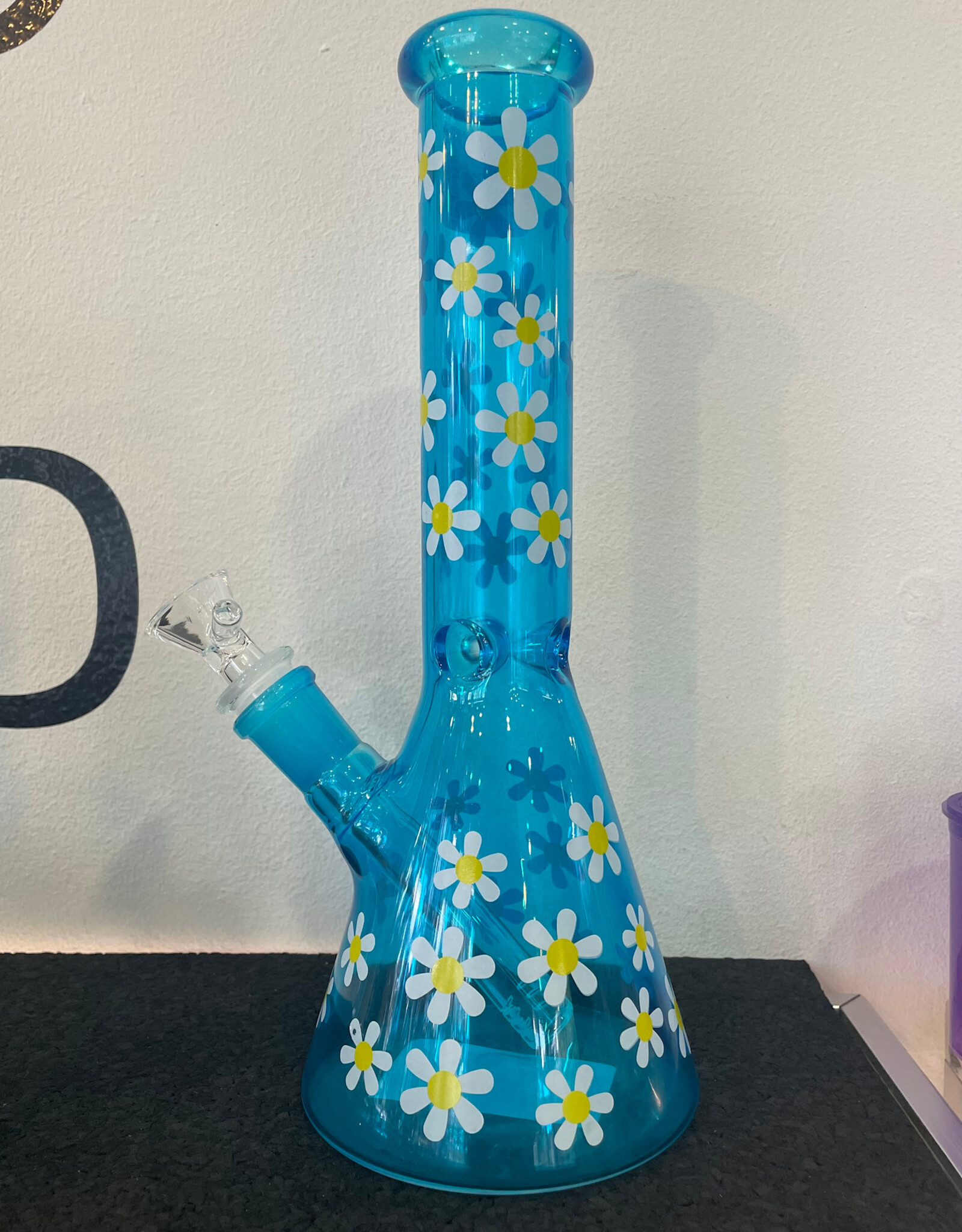 Fluorescent Sun Flower Beaker Blue