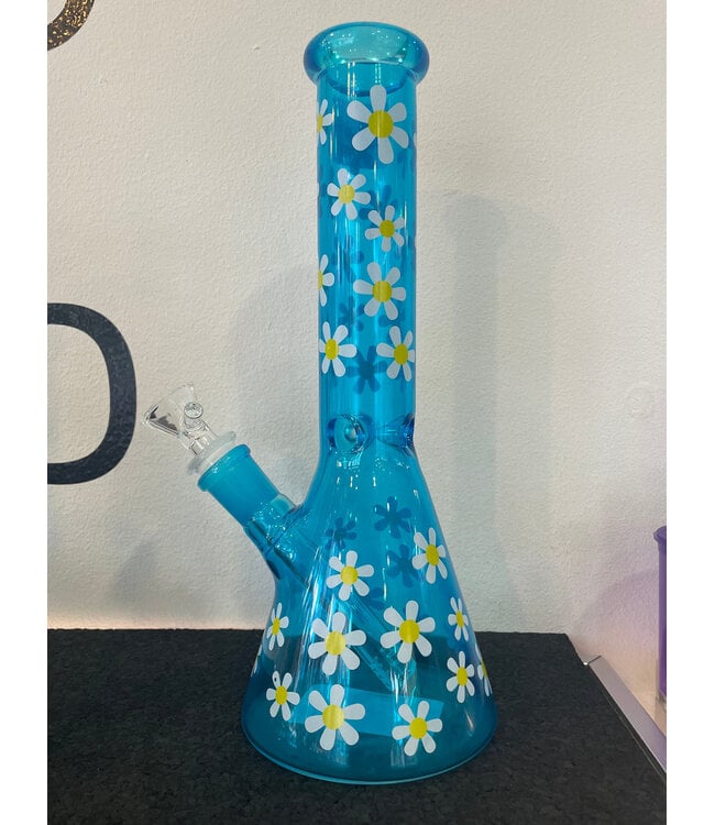 Fluorescent Sun Flower Beaker Blue