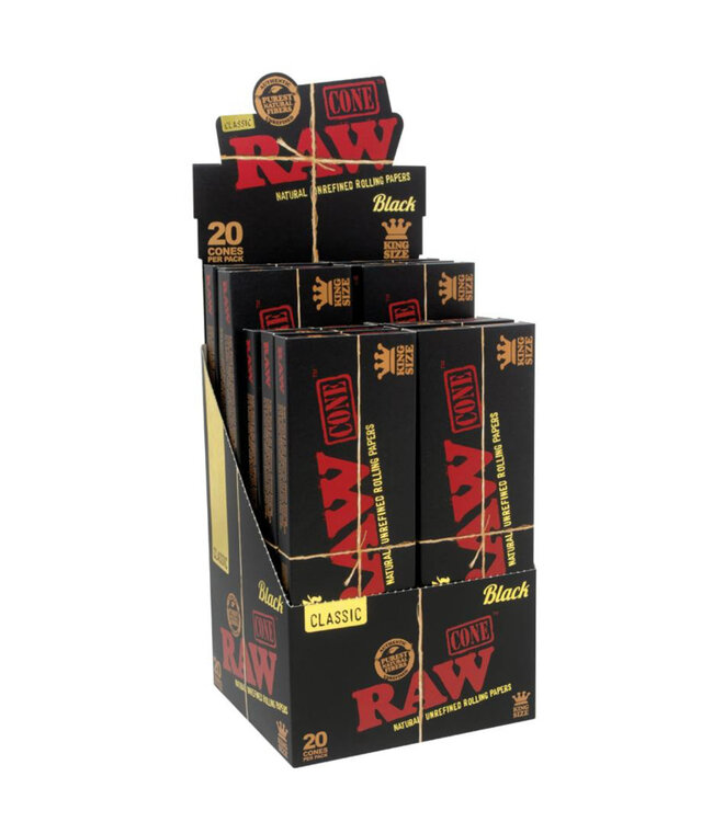 Raw Black King Size Cone 20 Pack